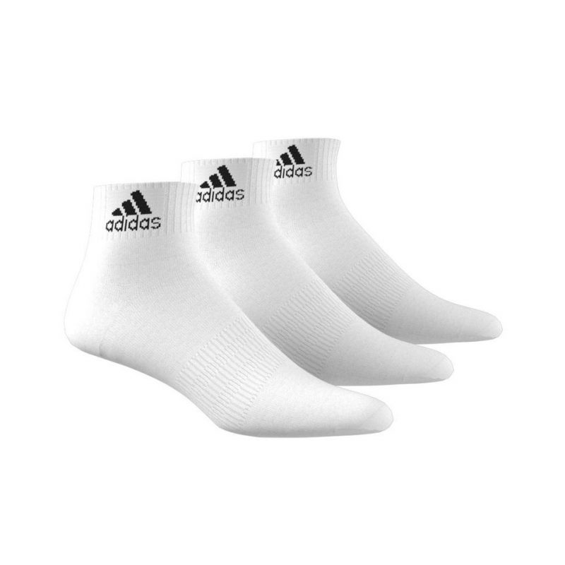 Adidas ถุงเท้า Cushioned Sportswear Ankle Socks 3 Pairs | White/Black ( HT3441 ) - Image 14