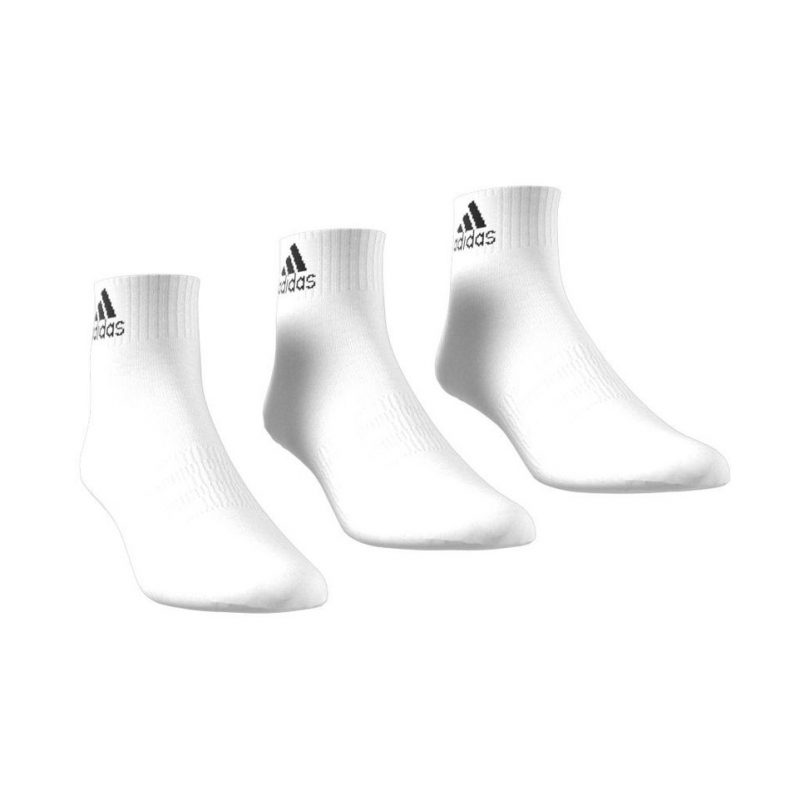 Adidas ถุงเท้า Cushioned Sportswear Ankle Socks 3 Pairs | White/Black ( HT3441 ) - Image 15