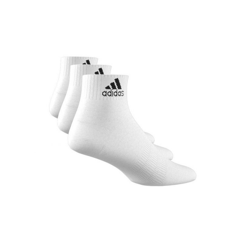 Adidas ถุงเท้า Cushioned Sportswear Ankle Socks 3 Pairs | White/Black ( HT3441 ) - Image 16