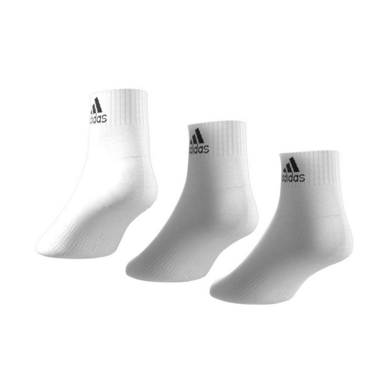 Adidas ถุงเท้า Cushioned Sportswear Ankle Socks 3 Pairs | White/Black ( HT3441 ) - Image 17