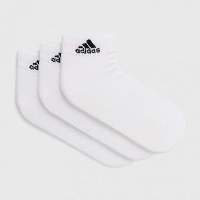 Adidas ถุงเท้า Cushioned Sportswear Ankle Socks 3 Pairs | White/Black ( HT3441 ) - Image 2