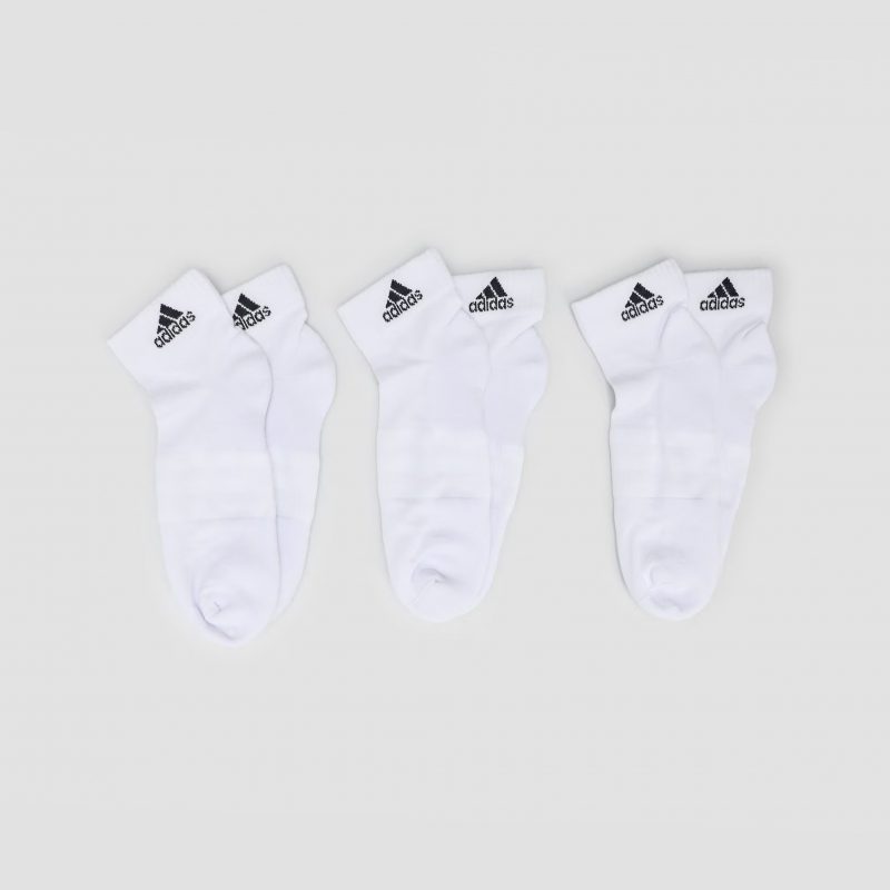 Adidas ถุงเท้า Cushioned Sportswear Ankle Socks 3 Pairs | White/Black ( HT3441 ) - Image 7