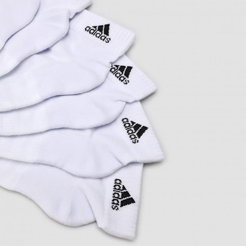 Adidas ถุงเท้า Cushioned Sportswear Ankle Socks 3 Pairs | White/Black ( HT3441 ) - Image 8