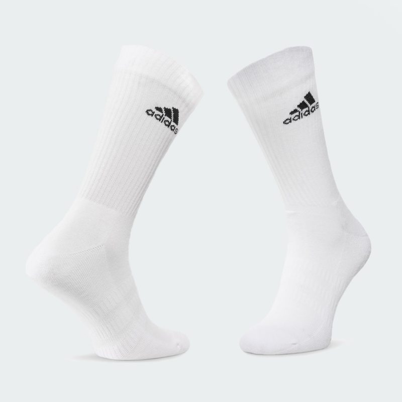 Adidas ถุงเท้า Cushioned Sportswear Crew Socks 1 Pair | White / Black ( HT3444 ) - Image 2