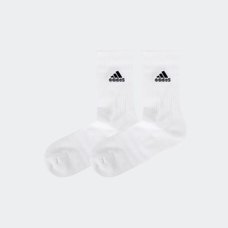 Adidas ถุงเท้า Cushioned Sportswear Crew Socks 1 Pair | White / Black ( HT3444 ) - Image 6