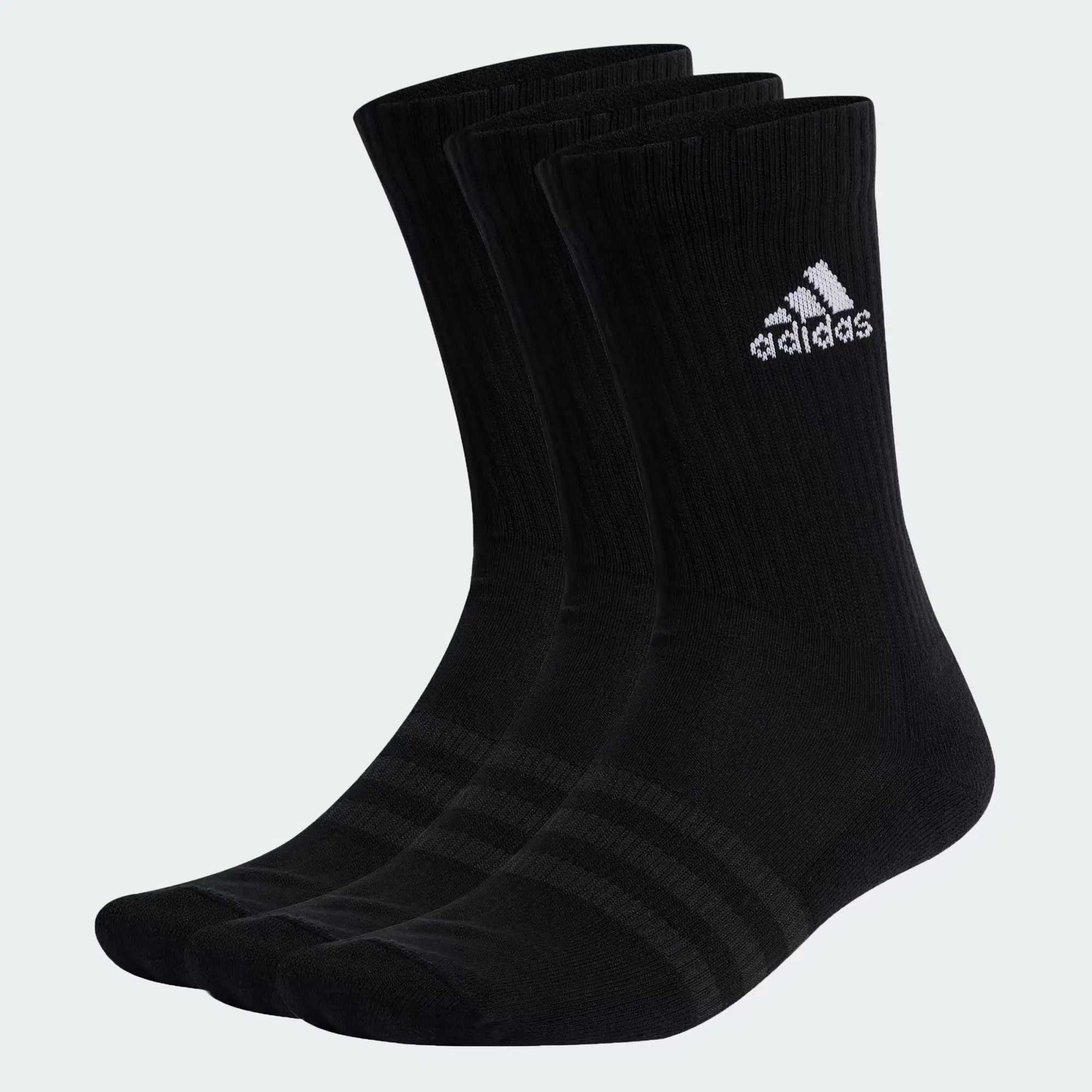 Adidas ถุงเท้า Cushioned Crew Socks 3 Pairs | Black/White ( IC1310 )