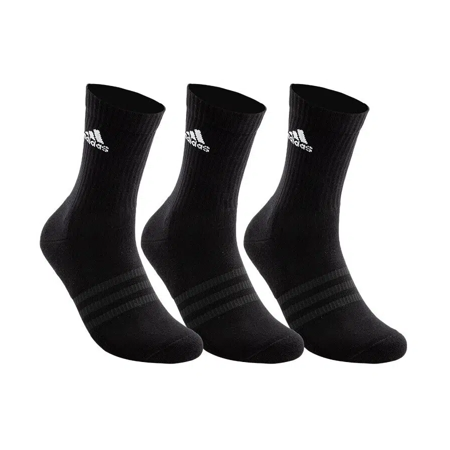 Adidas ถุงเท้า Cushioned Crew Socks 3 Pairs | Black/White ( IC1310 ) - Image 11