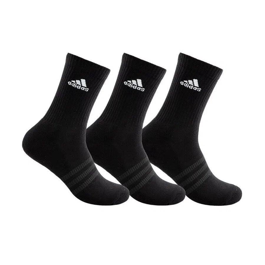 Adidas ถุงเท้า Cushioned Crew Socks 3 Pairs | Black/White ( IC1310 ) - Image 12