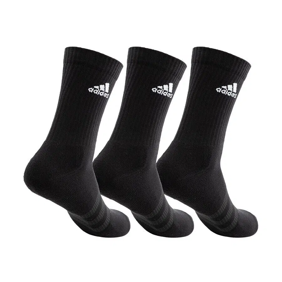 Adidas ถุงเท้า Cushioned Crew Socks 3 Pairs | Black/White ( IC1310 ) - Image 13