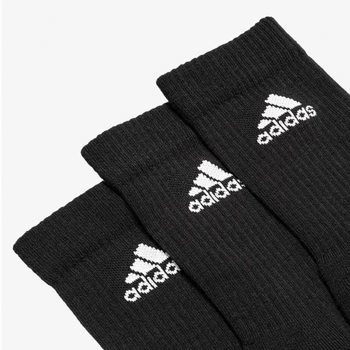 Adidas ถุงเท้า Cushioned Crew Socks 3 Pairs | Black/White ( IC1310 ) - Image 3