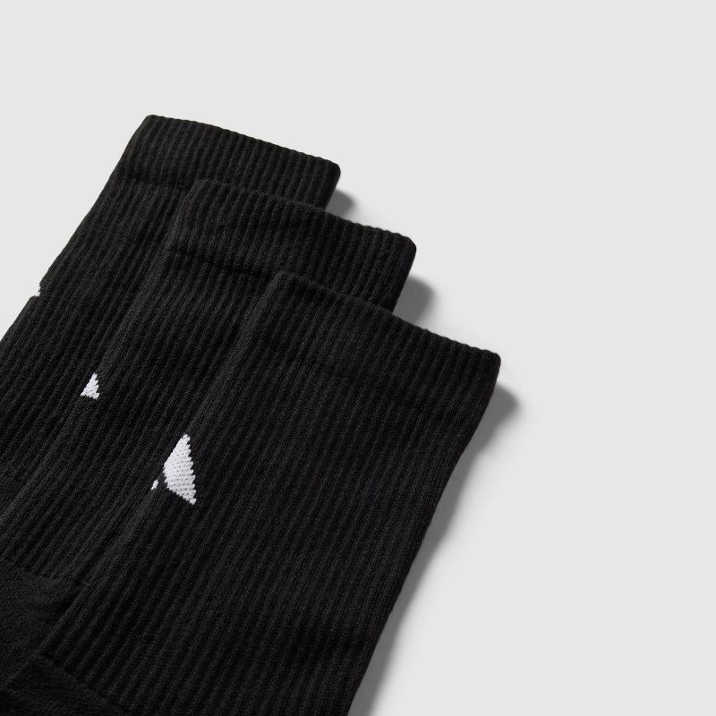 Adidas ถุงเท้า Performance Cushioned Crew Socks 3 Pairs | Black/Black/Black ( IC9521 ) - Image 6