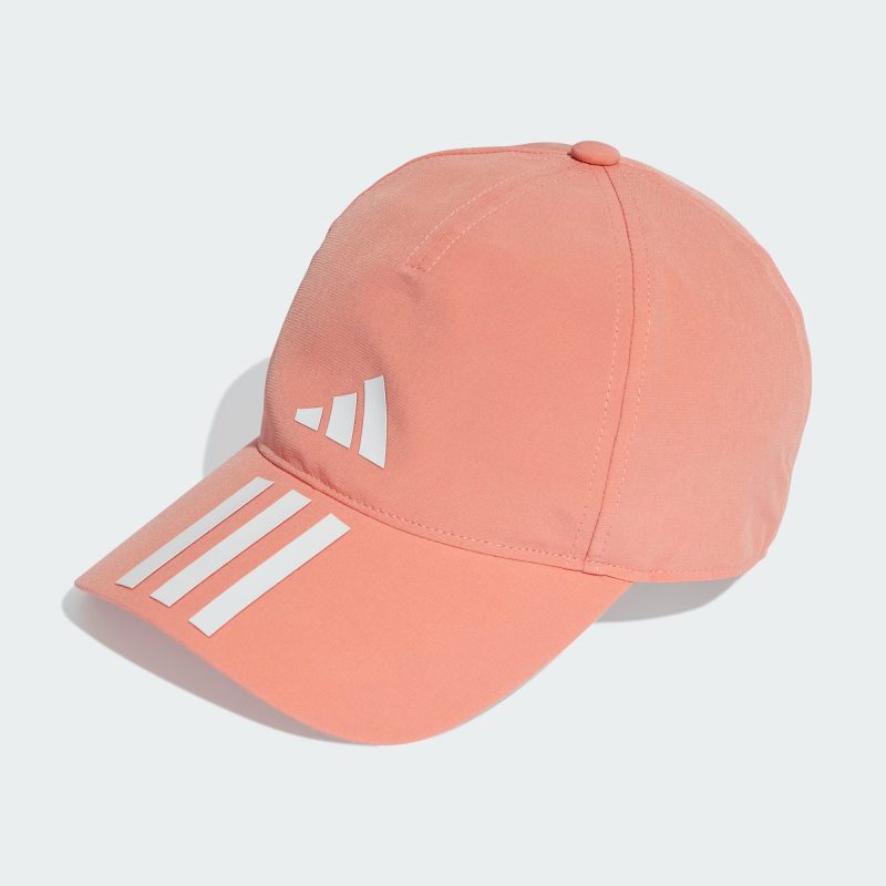 Adidas หมวก 3-Stripes AEROREADY Running Training Baseball Cap | Wonder Clay/White/White ( II3506 )