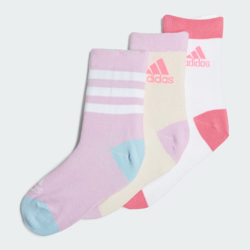 Adidas ถุงเท้า Graphic Socks 3 Pairs | Bliss Lilac/Wonder Quartz/White ( IJ8268 )