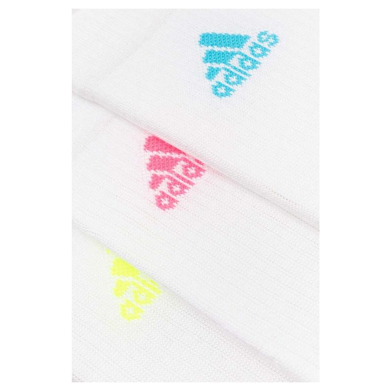 Adidas ถุงเท้า Cushioned Crew Socks 3 Pairs | White/Lucid Cyan/Lucid Lemon/Lucid Pink ( IK0352 ) - Image 3