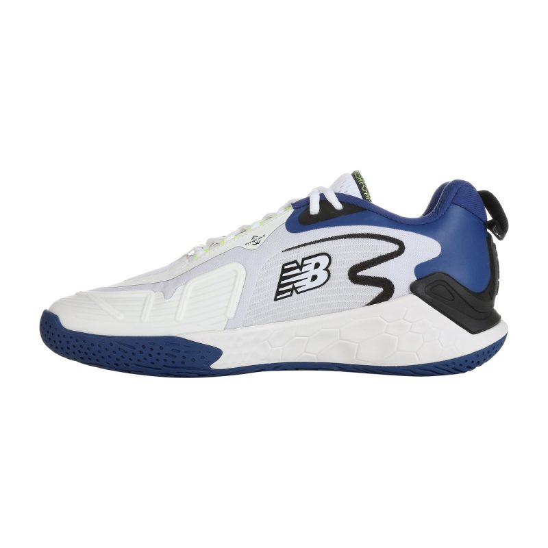 New Balance รองเท้าเทนนิสผู้ชาย Fresh Foam X CT-Rally (2E) Wide | White/Marine Blue/Thirty Watt/Black ( MCHRALW1 ) - Image 12