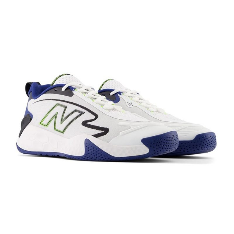 New Balance รองเท้าเทนนิสผู้ชาย Fresh Foam X CT-Rally (2E) Wide | White/Marine Blue/Thirty Watt/Black ( MCHRALW1 ) - Image 6