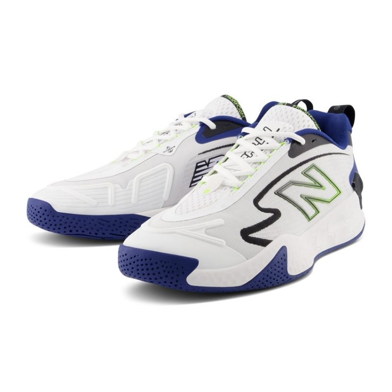 New Balance รองเท้าเทนนิสผู้ชาย Fresh Foam X CT-Rally (2E) Wide | White/Marine Blue/Thirty Watt/Black ( MCHRALW1 ) - Image 8