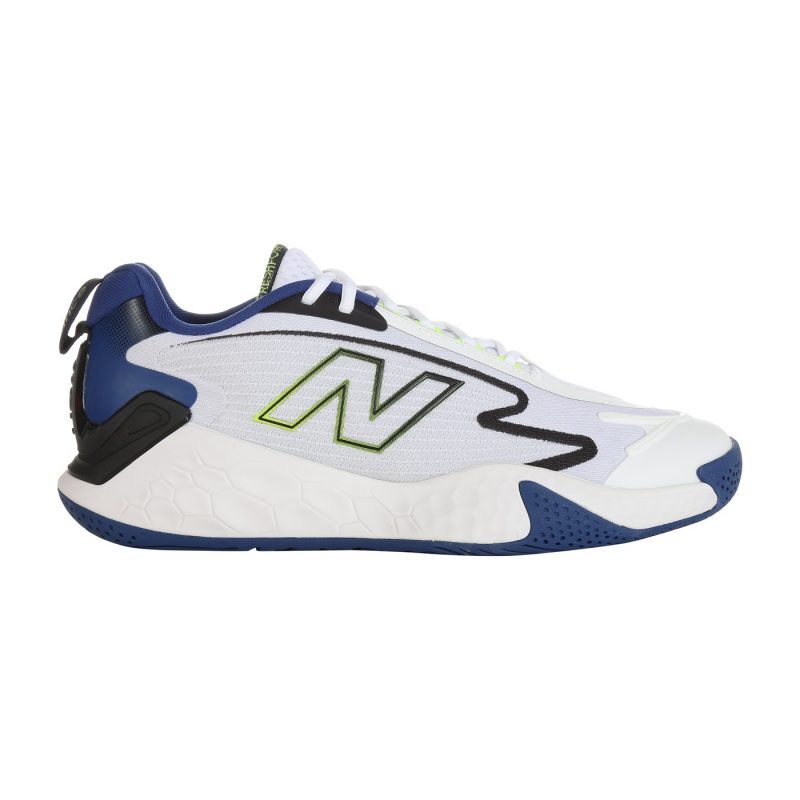 New Balance รองเท้าเทนนิสผู้ชาย Fresh Foam X CT-Rally (2E) Wide | White/Marine Blue/Thirty Watt/Black ( MCHRALW1 ) - Image 9