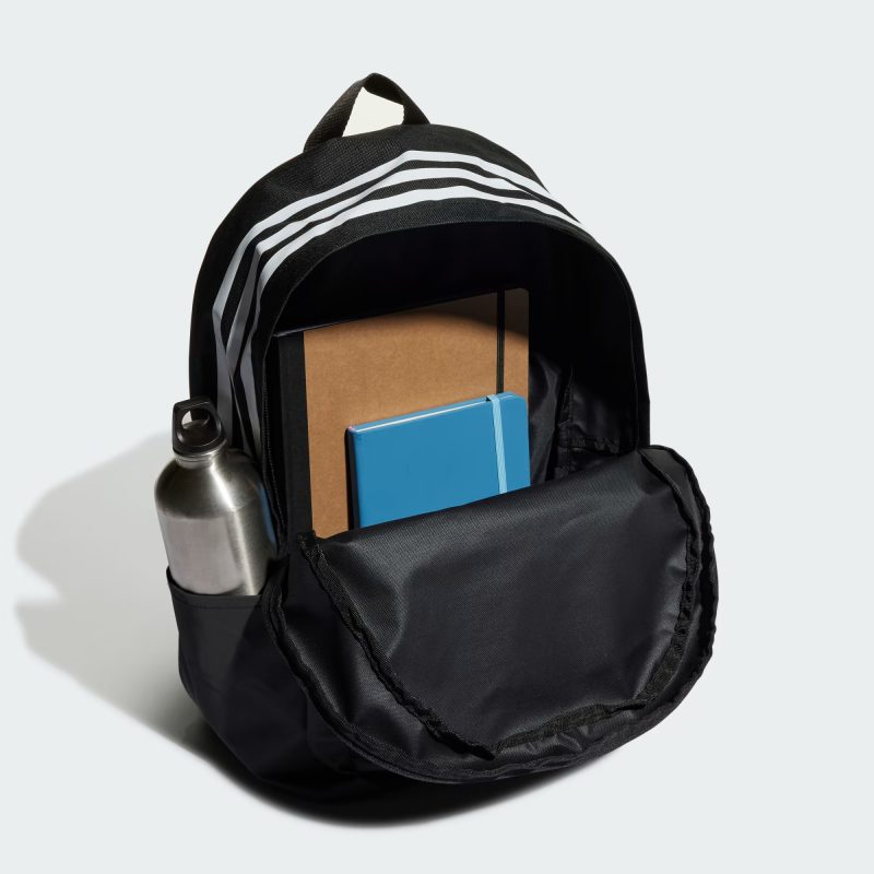 Adidas กระเป๋าเป้ Classic 3-Stripes Backpack | Black/White ( HH7073 ) - Image 4