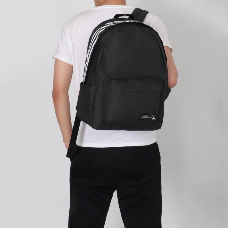 Adidas กระเป๋าเป้ Classic 3-Stripes Backpack | Black/White ( HH7073 ) - Image 7