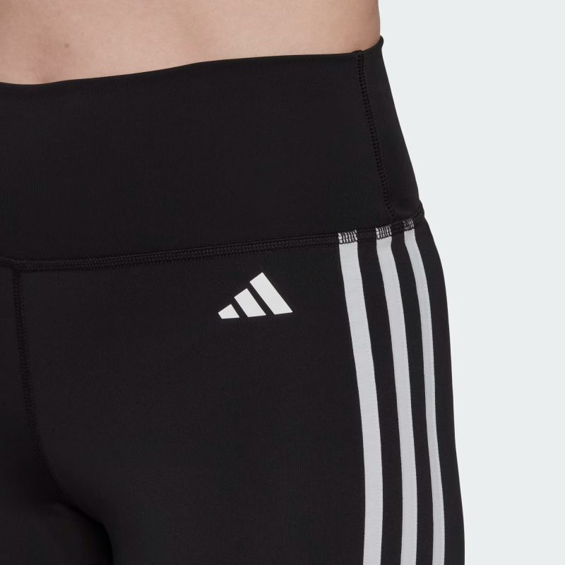 Adidas กางเกงกีฬาผู้หญิง Training Essentials 3-Stripes High-Waisted Short Leggings | Black ( HK9964 ) - Image 7