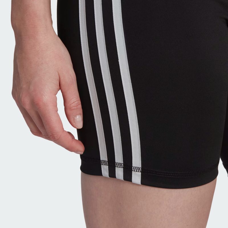 Adidas กางเกงกีฬาผู้หญิง Training Essentials 3-Stripes High-Waisted Short Leggings | Black ( HK9964 ) - Image 8