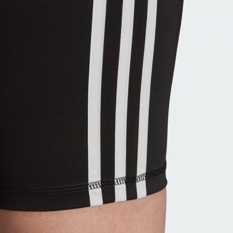 Adidas กางเกงกีฬาผู้หญิง Training Essentials 3-Stripes High-Waisted Short Leggings | Black ( HK9964 ) - Image 9