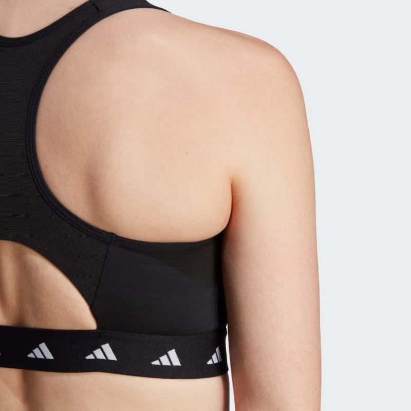 Adidas สปอร์ตบรา Powerreact Training Medium-Support Techfit Bra | Black ( HN7273 ) - Image 11