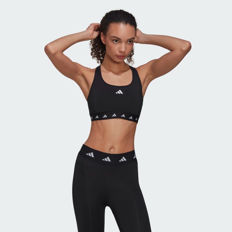 Adidas สปอร์ตบรา Powerreact Training Medium-Support Techfit Bra | Black ( HN7273 ) - Image 3