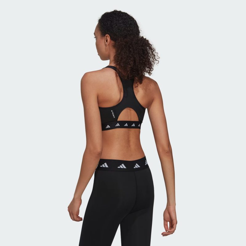 Adidas สปอร์ตบรา Powerreact Training Medium-Support Techfit Bra | Black ( HN7273 ) - Image 5