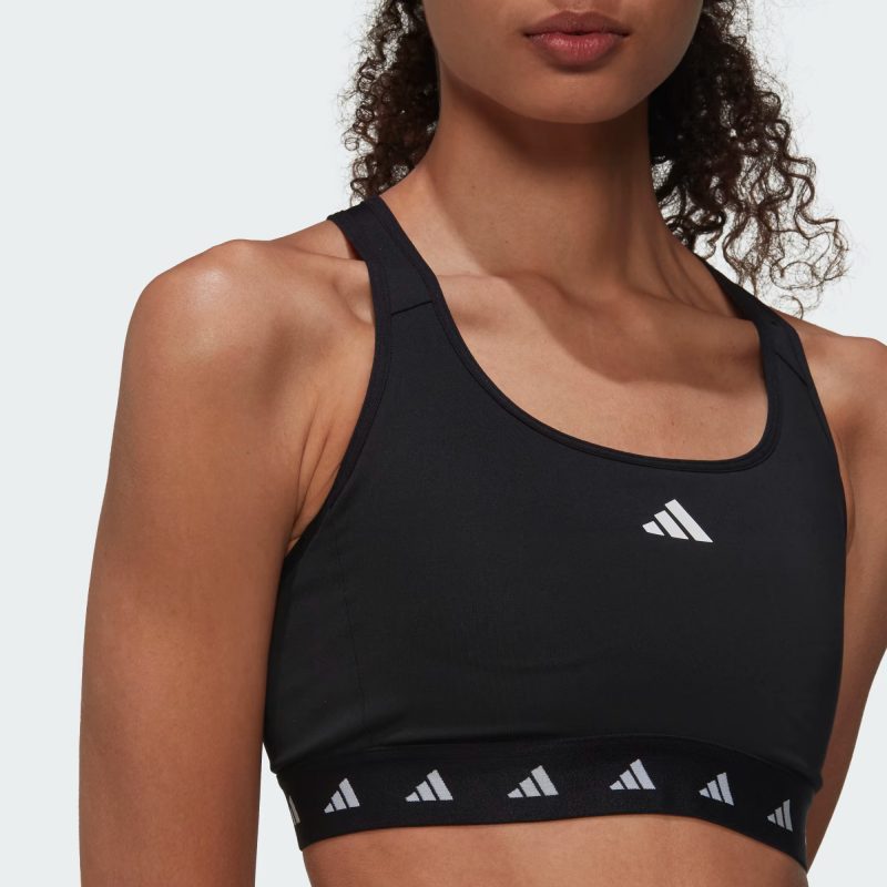 Adidas สปอร์ตบรา Powerreact Training Medium-Support Techfit Bra | Black ( HN7273 ) - Image 7