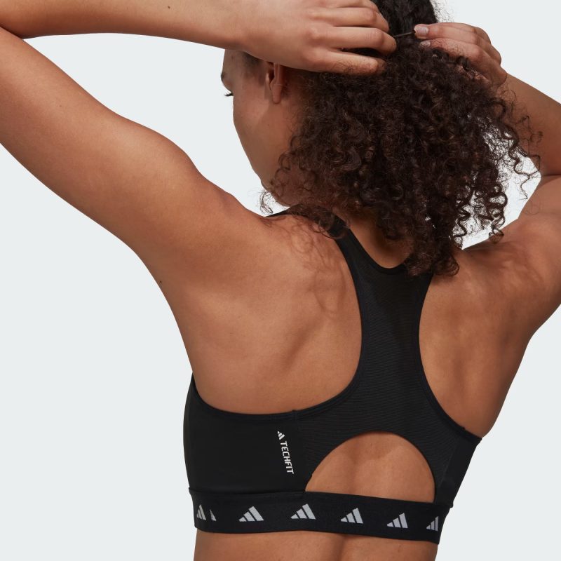 Adidas สปอร์ตบรา Powerreact Training Medium-Support Techfit Bra | Black ( HN7273 ) - Image 8