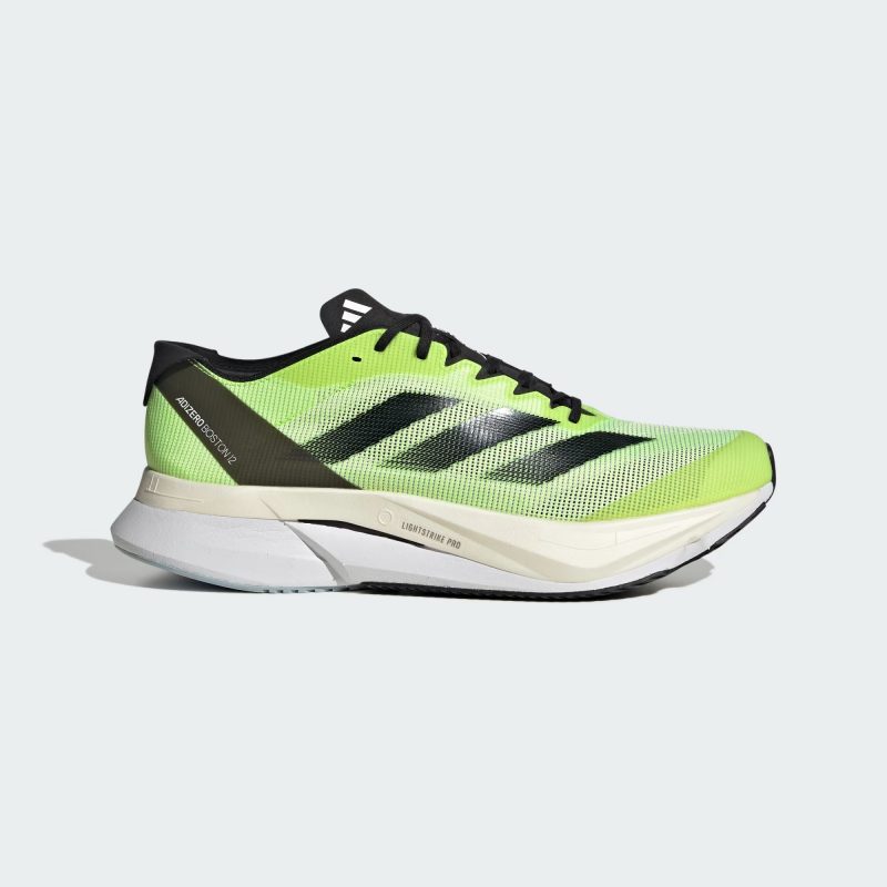Adidas รองเท้าวิ่งผู้ชาย Adizero Boston 12 | Cloud White/Core Black/Lucid Lemon ( HP9705 )