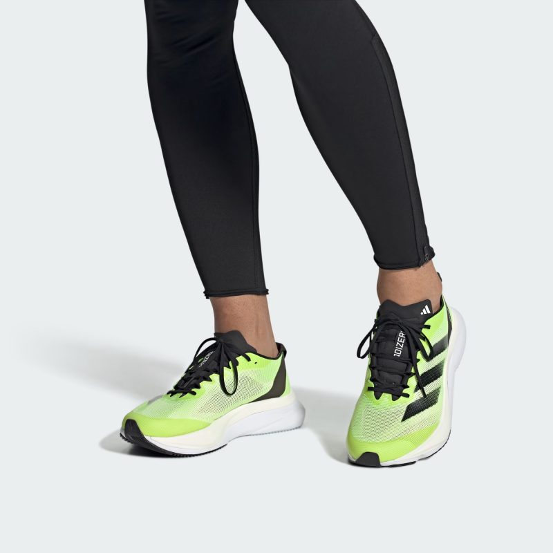 Adidas รองเท้าวิ่งผู้ชาย Adizero Boston 12 | Cloud White/Core Black/Lucid Lemon ( HP9705 ) - Image 10