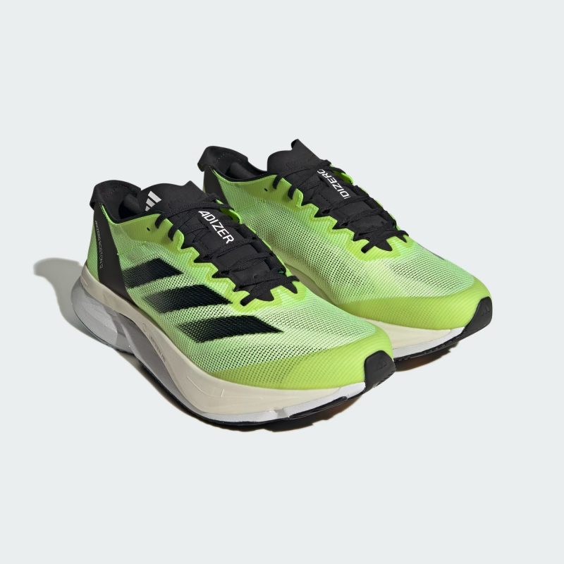 Adidas รองเท้าวิ่งผู้ชาย Adizero Boston 12 | Cloud White/Core Black/Lucid Lemon ( HP9705 ) - Image 2