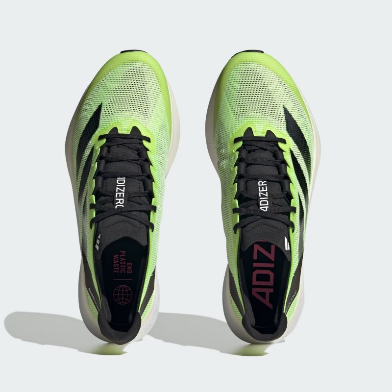 Adidas รองเท้าวิ่งผู้ชาย Adizero Boston 12 | Cloud White/Core Black/Lucid Lemon ( HP9705 ) - Image 5