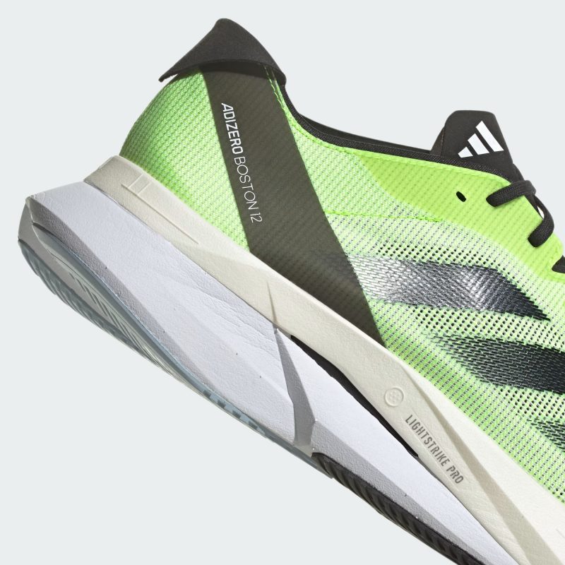 Adidas รองเท้าวิ่งผู้ชาย Adizero Boston 12 | Cloud White/Core Black/Lucid Lemon ( HP9705 ) - Image 8