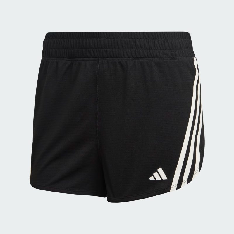 Adidas กางเกงกีฬาขาสั้นผู้หญิง Run Icons 3-Stripes Low Carbon Running Shorts | Black ( HR9862 )