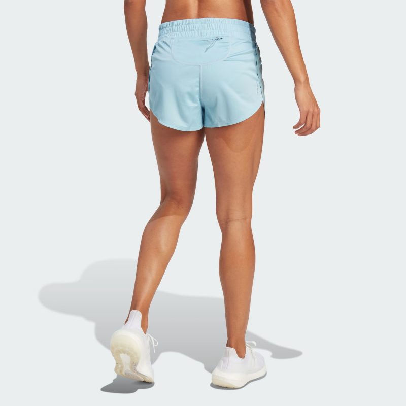 Adidas กางเกงกีฬาขาสั้นผู้หญิง Run Icons 3-Stripes Low Carbon Running Shorts | Wonder Blue ( HY6963 ) - Image 3