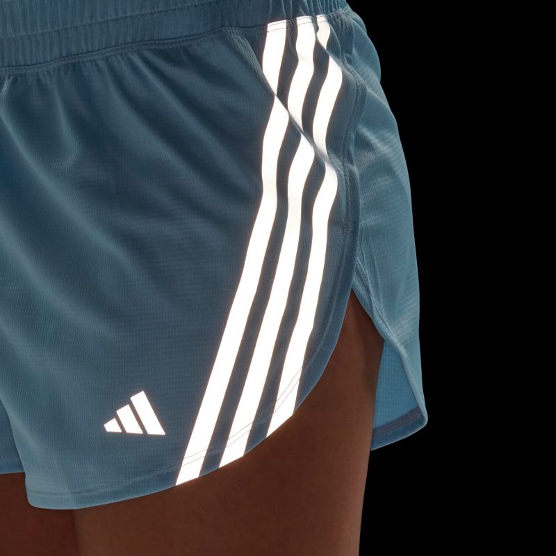 Adidas กางเกงกีฬาขาสั้นผู้หญิง Run Icons 3-Stripes Low Carbon Running Shorts | Wonder Blue ( HY6963 ) - Image 6