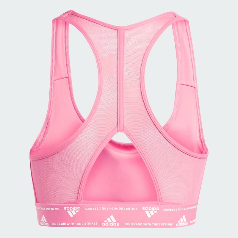 Adidas สปอร์ตบรา Powerreact Training Medium-Support 3-Stripes Bra | Pink Fusion/White ( HZ8605 ) - Image 2