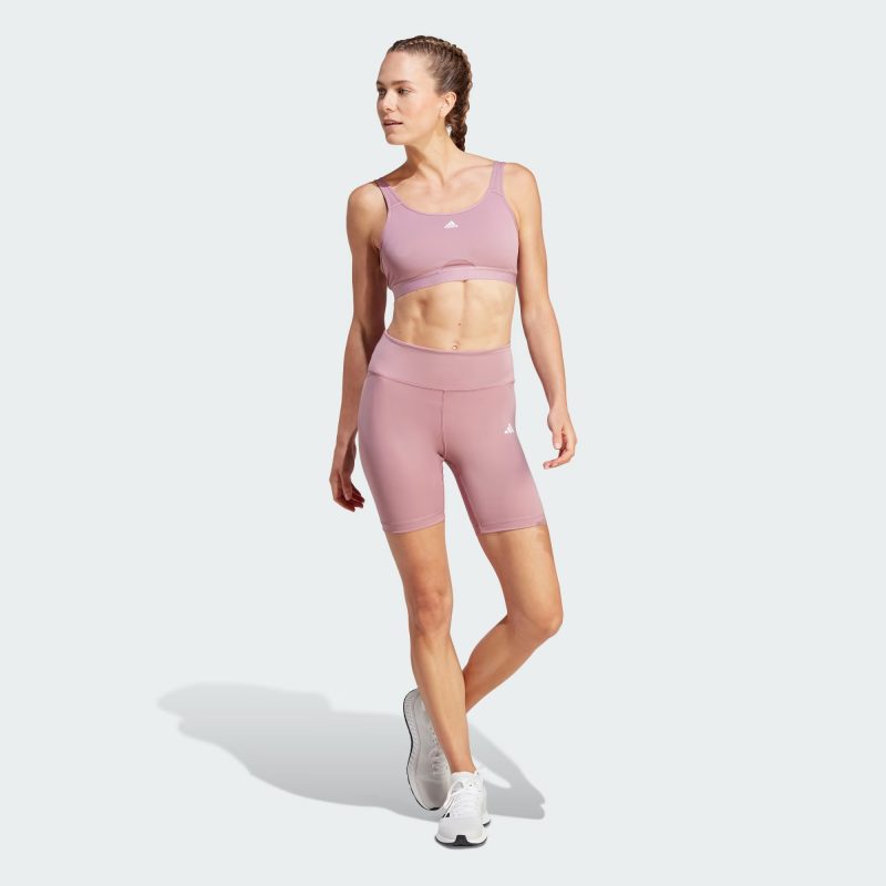 Adidas กางเกงกีฬาผู้หญิง Train Essentials 7-Inch Short Leggings | Wonder Orchid ( IA1902 ) - Image 5