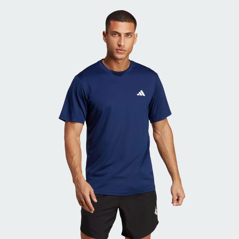 Adidas เสื้อกีฬาผู้ชาย Train Essentials Training T-Shirt | Dark Blue/White ( IC7429 ) - Image 2