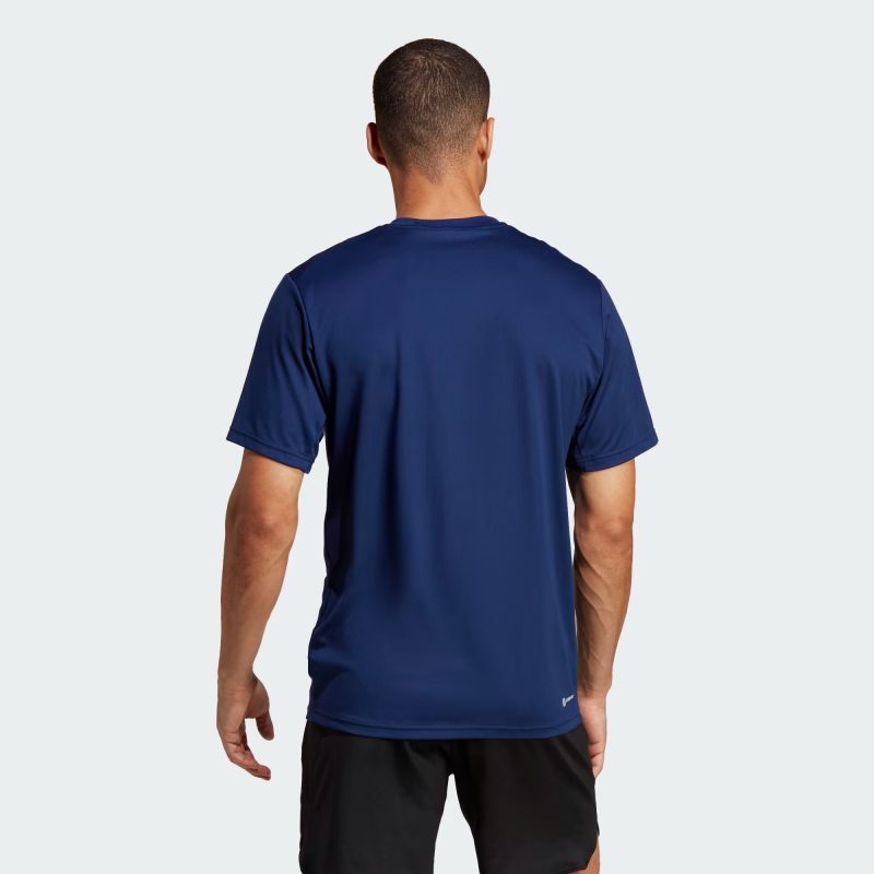 Adidas เสื้อกีฬาผู้ชาย Train Essentials Training T-Shirt | Dark Blue/White ( IC7429 ) - Image 3