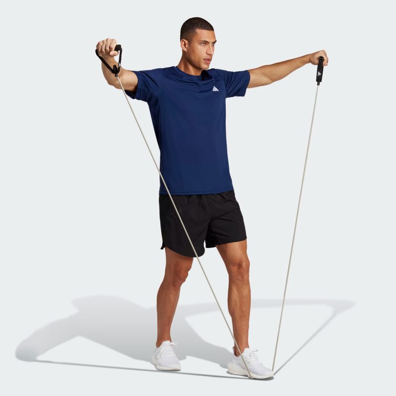Adidas เสื้อกีฬาผู้ชาย Train Essentials Training T-Shirt | Dark Blue/White ( IC7429 ) - Image 4