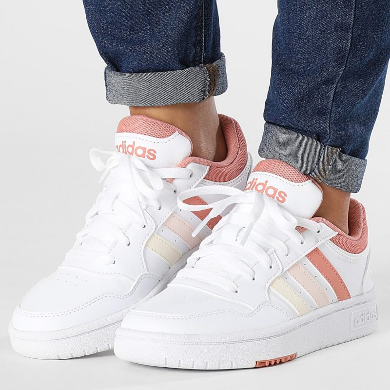 Adidas รองเท้าผ้าใบผู้หญิง Hoops 3.0 | Cloud White/Wonder Clay/Wonder Quartz ( IG7893 ) - Image 10