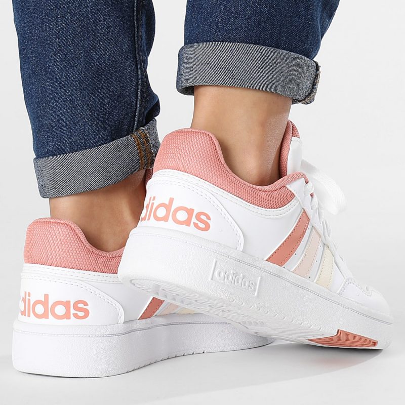 Adidas รองเท้าผ้าใบผู้หญิง Hoops 3.0 | Cloud White/Wonder Clay/Wonder Quartz ( IG7893 ) - Image 12