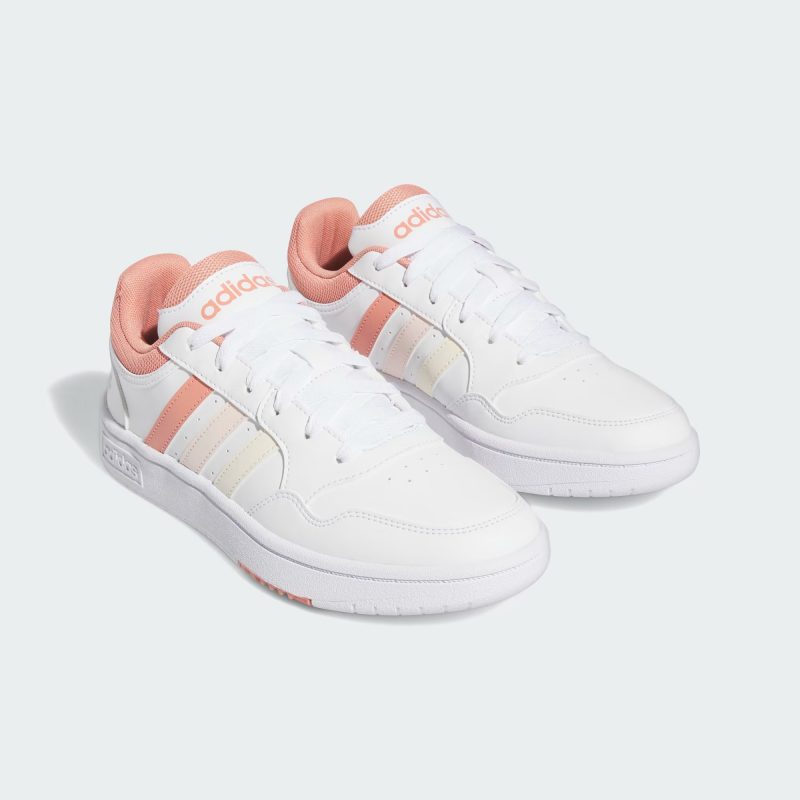 Adidas รองเท้าผ้าใบผู้หญิง Hoops 3.0 | Cloud White/Wonder Clay/Wonder Quartz ( IG7893 ) - Image 2