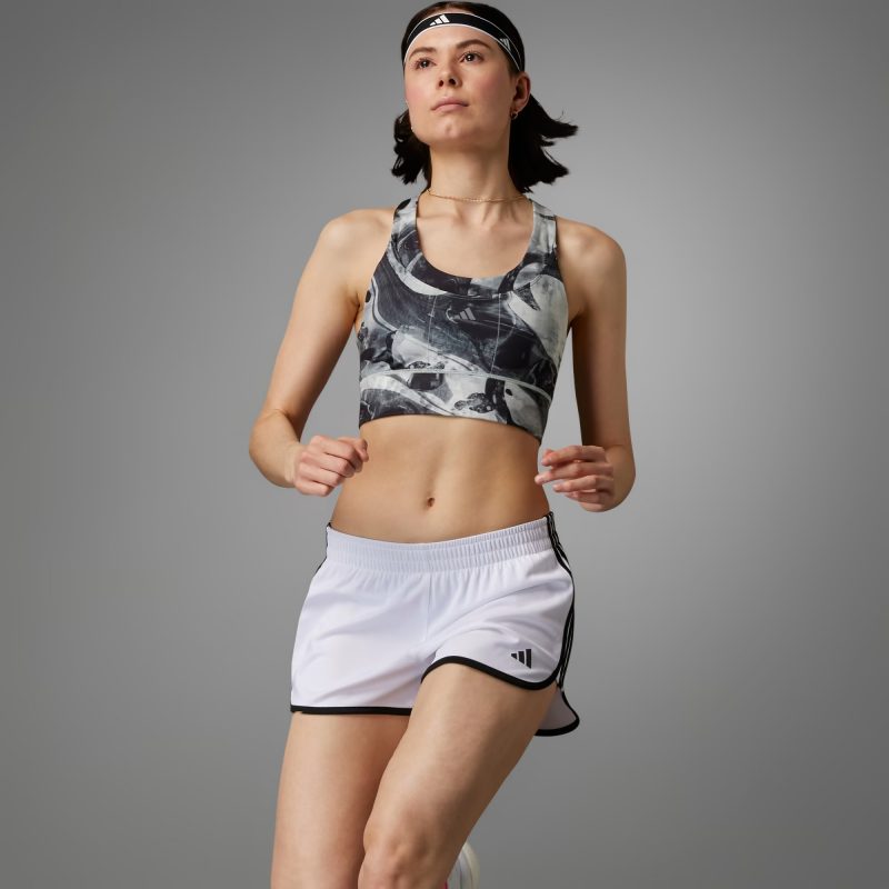 Adidas กางเกงกีฬาขาสั้นผู้หญิง Own the Run Shorts | White ( IK8380 ) - Image 2