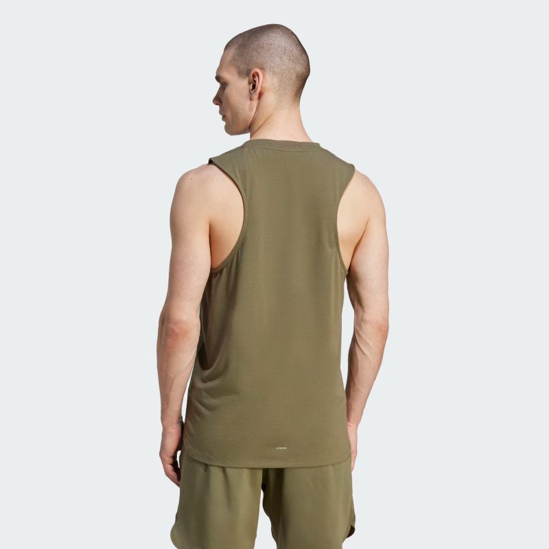 Adidas เสื้อกีฬาผู้ชาย Designed for Training Workout Tank Top | Olive Strata ( IL1431 ) - Image 3
